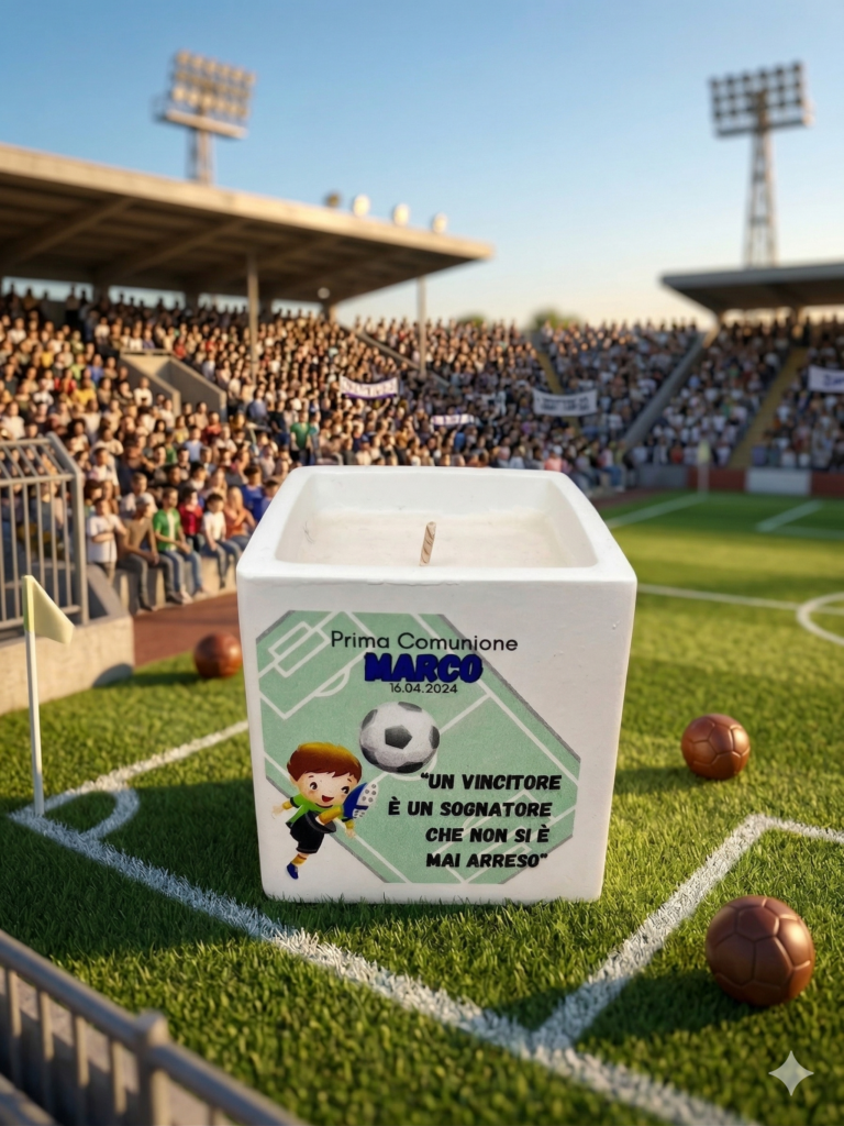 Candela personalizzata a tema calcio