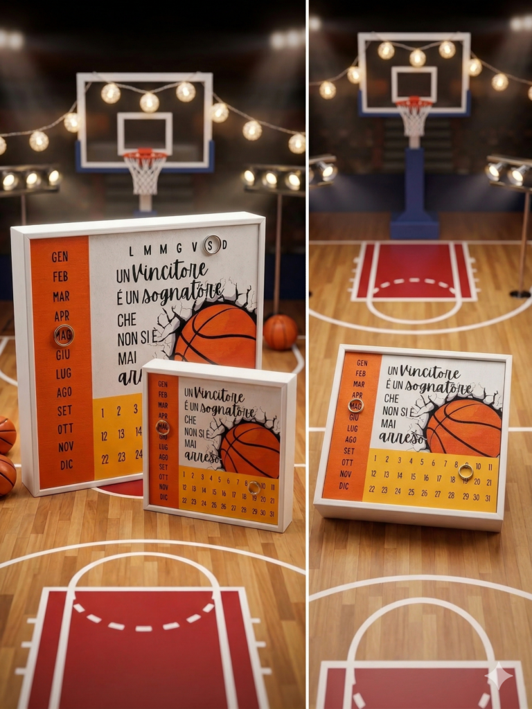 Calendario perpetuo personalizzato a tema basket