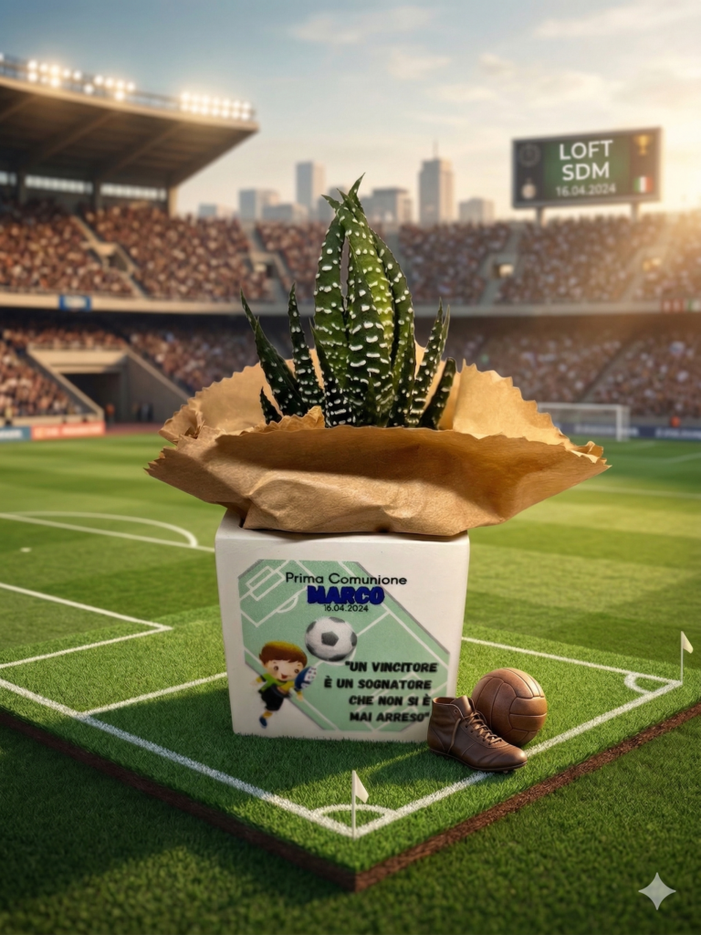 Vasetto con piantina personalizzato a tema calcio